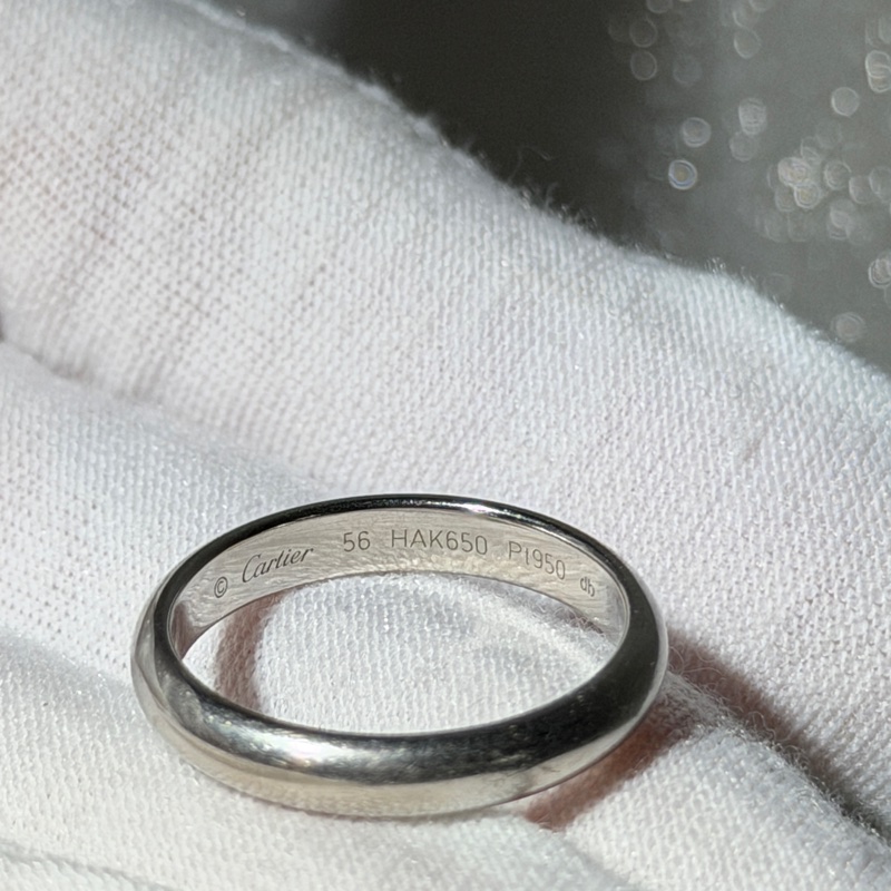 Cartier卡地亞1895鉑金戒指/男戒/戒圍56-9