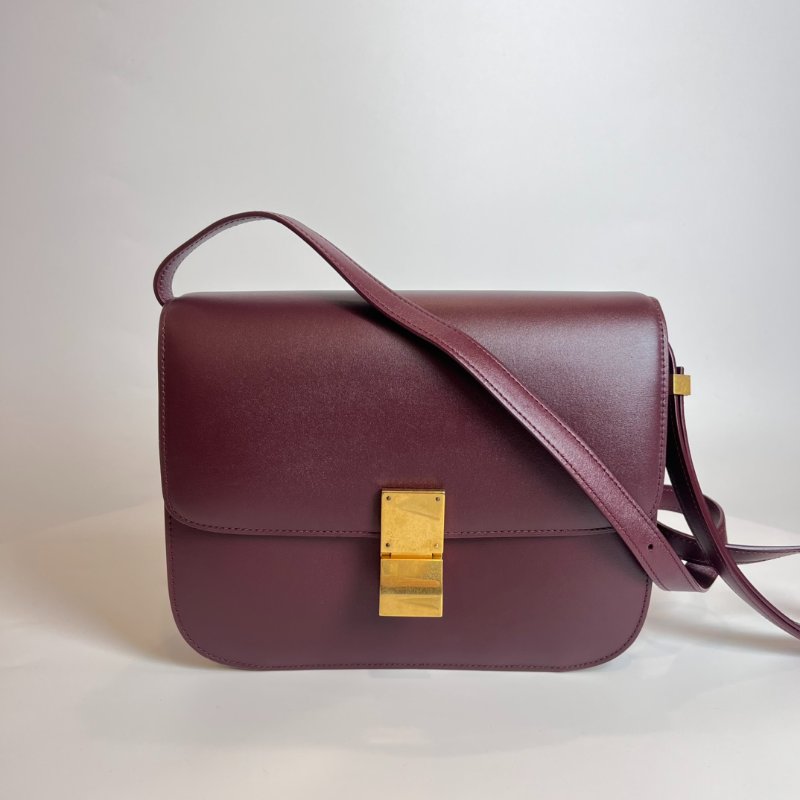 CELINE  酒紅BOX包 中號-0