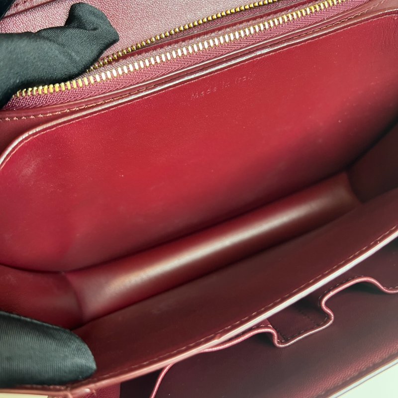 CELINE  酒紅BOX包 中號-5