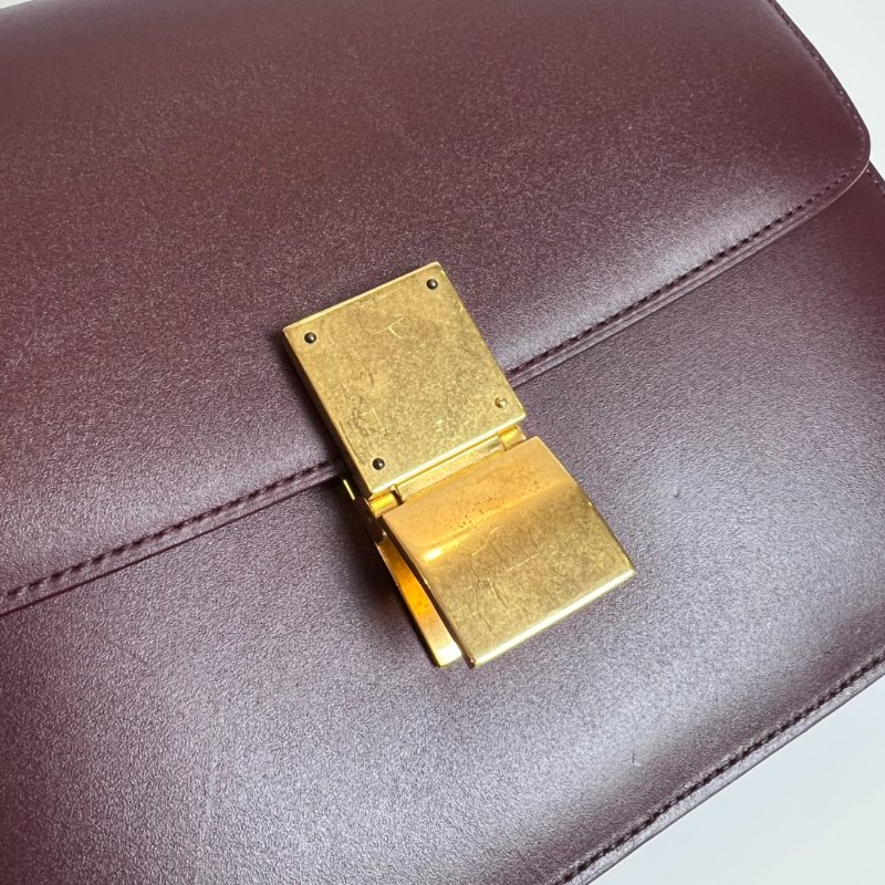 CELINE  酒紅BOX包 中號-8