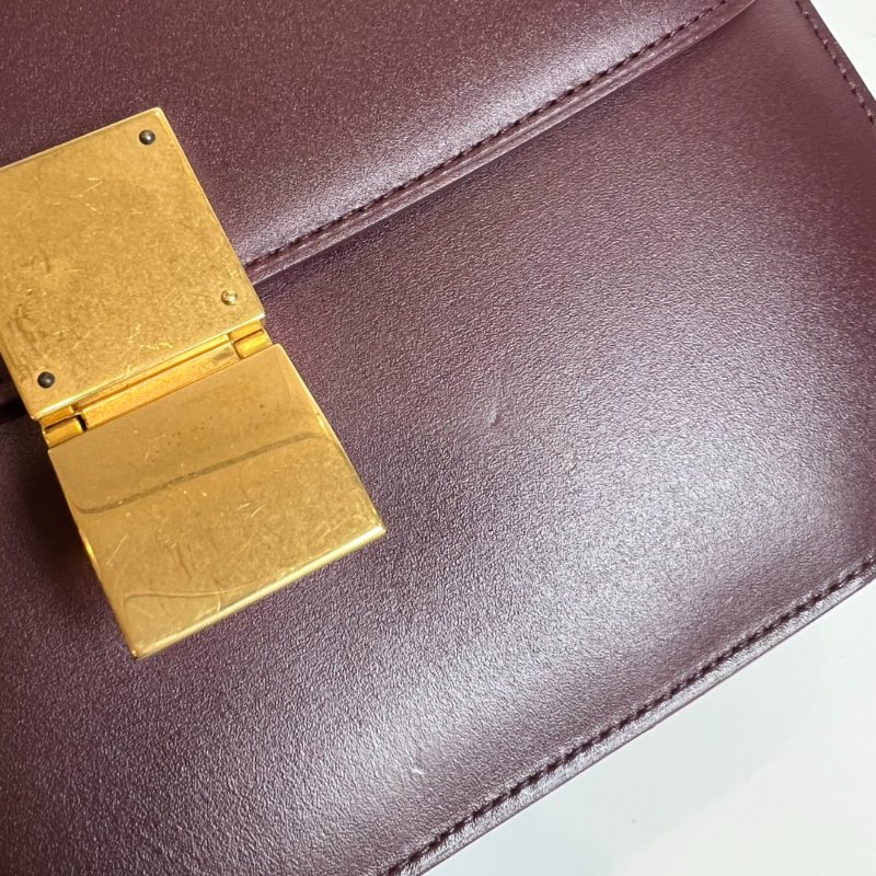 CELINE  酒紅BOX包 中號-10