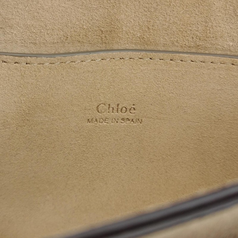 Chloe Faye小號牛皮翻毛皮拼皮鏈條扣飾斜挎包單肩包-7