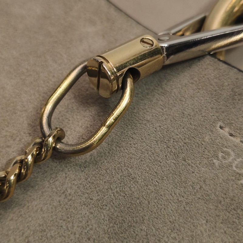 Chloe Faye小號牛皮翻毛皮拼皮鏈條扣飾斜挎包單肩包-12