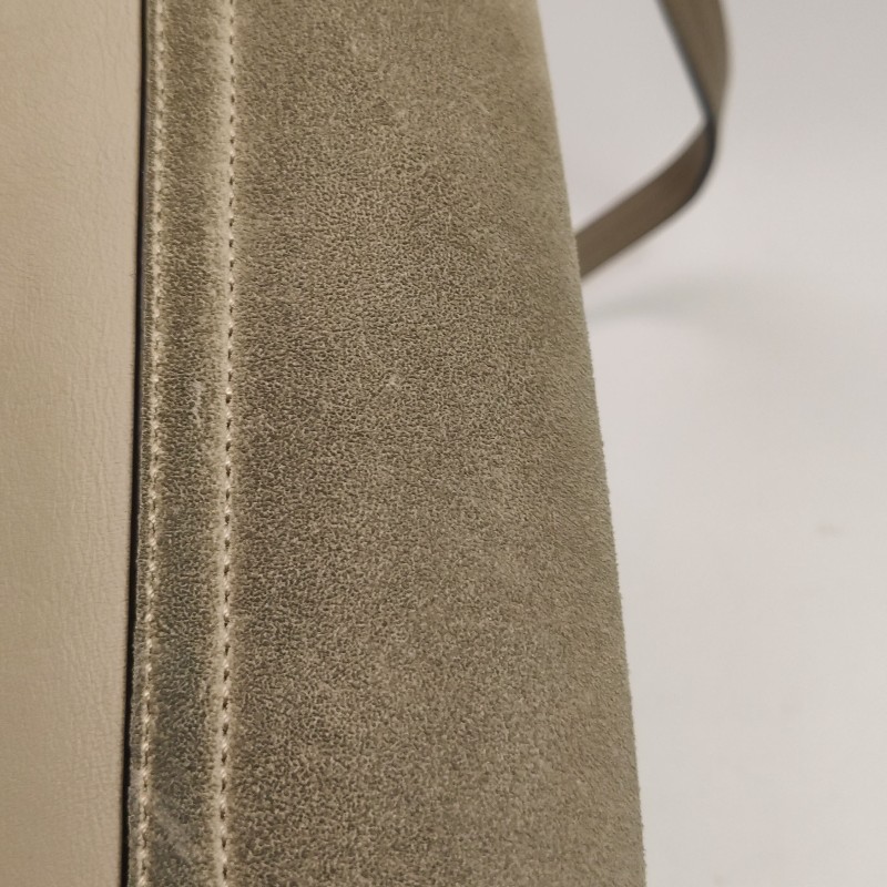 Chloe Faye小號牛皮翻毛皮拼皮鏈條扣飾斜挎包單肩包-14