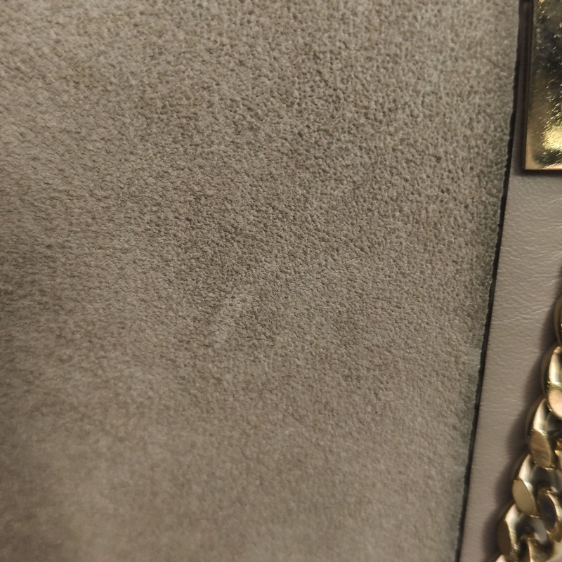 Chloe Faye小號牛皮翻毛皮拼皮鏈條扣飾斜挎包單肩包-16