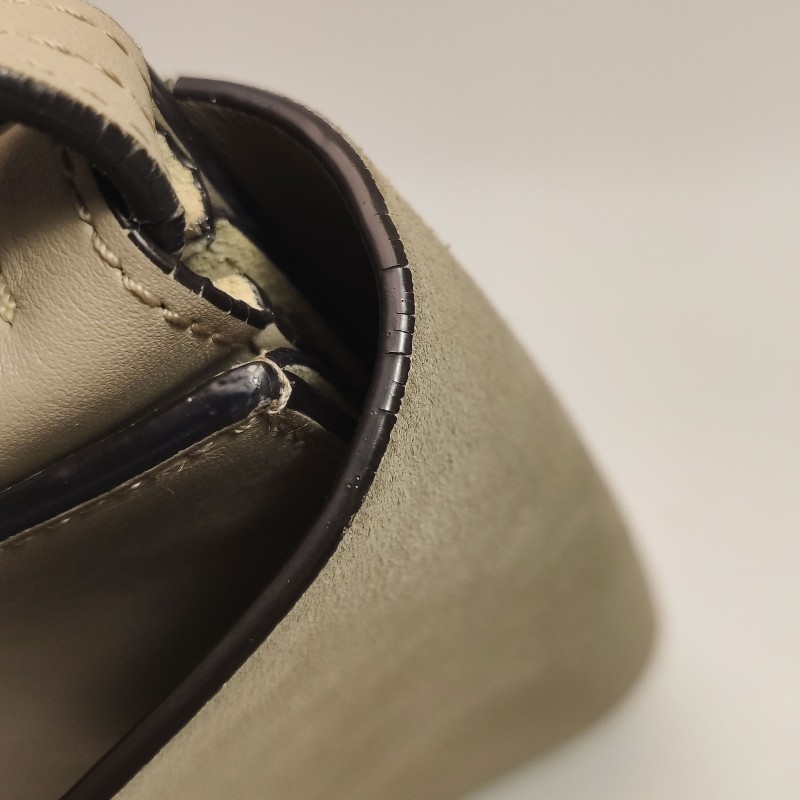 Chloe Faye小號牛皮翻毛皮拼皮鏈條扣飾斜挎包單肩包-18