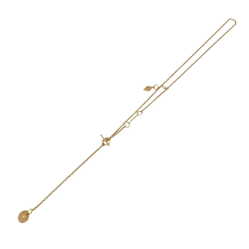 18K玫瑰金 單鑽 Gambade Diamond 項鍊【HERMES 愛馬仕】-2