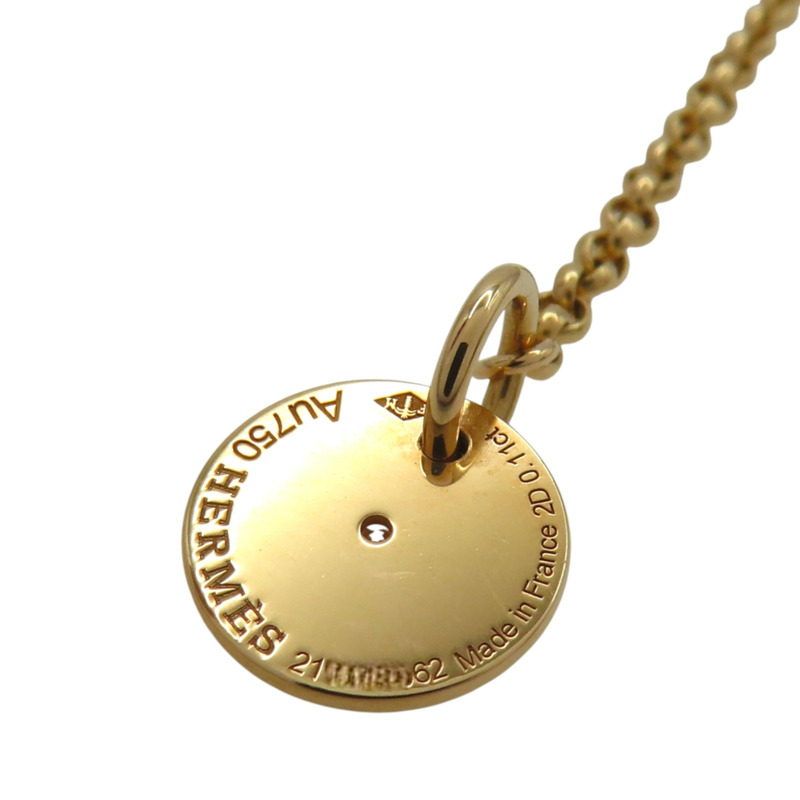 18K玫瑰金 單鑽 Gambade Diamond 項鍊【HERMES 愛馬仕】-5