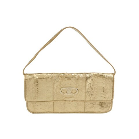 Celine鱷魚皮純色凱旋門Logo單肩包