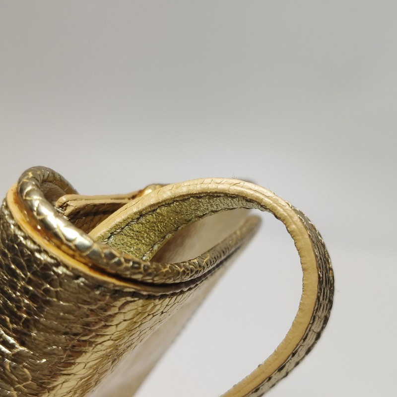 Celine鱷魚皮純色凱旋門Logo單肩包-23