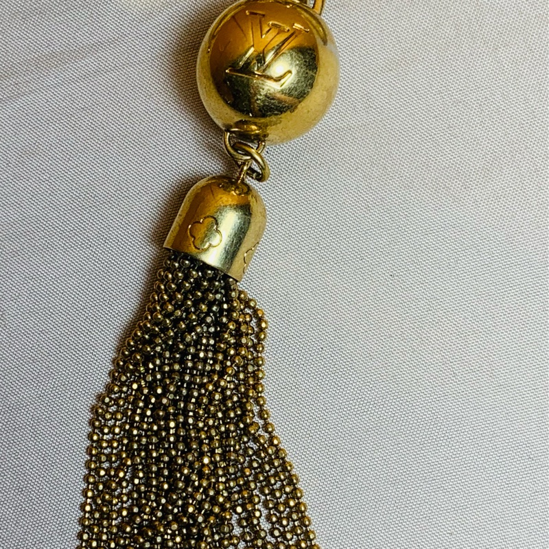 ✨超級稀有 LV Louis Vuitton 雙圈金球流蘇吊飾-6