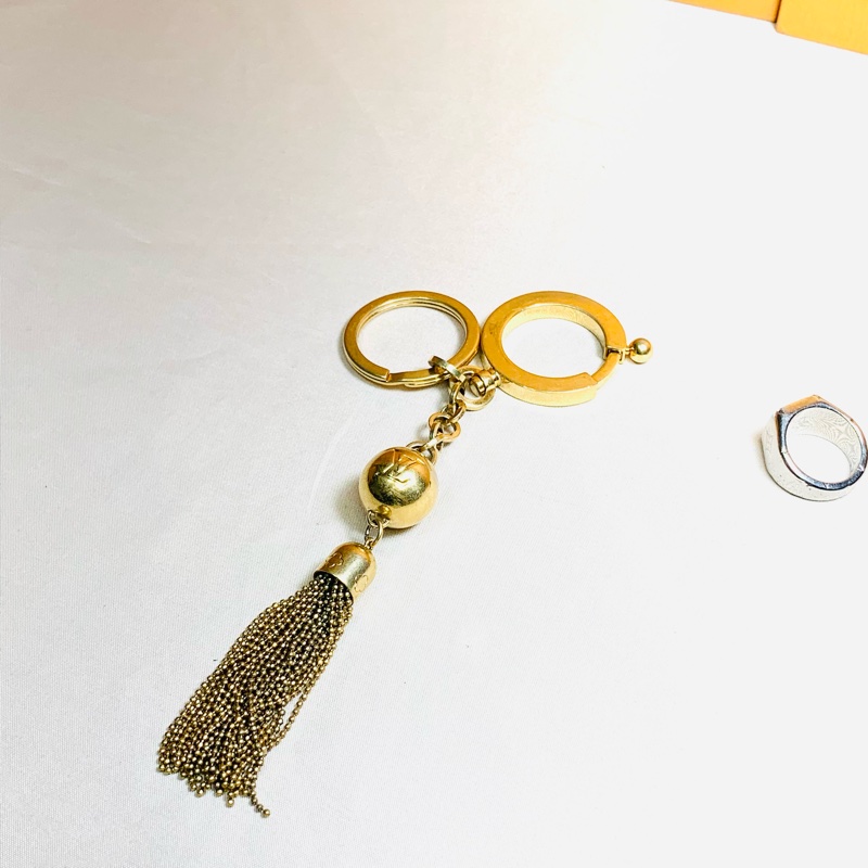 ✨超級稀有 LV Louis Vuitton 雙圈金球流蘇吊飾-7