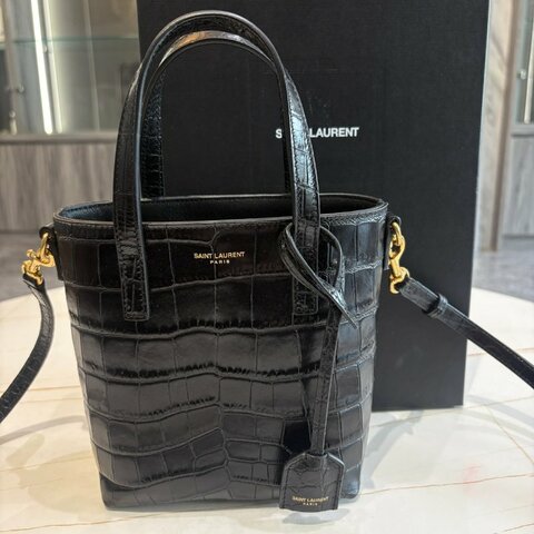 *SHIHNA名牌精品* YSL壓鱷魚紋MINI托特包