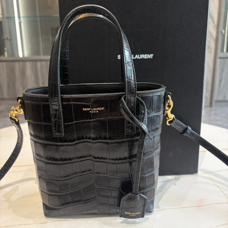 *SHIHNA名牌精品* YSL壓鱷魚紋MINI托特包-0
