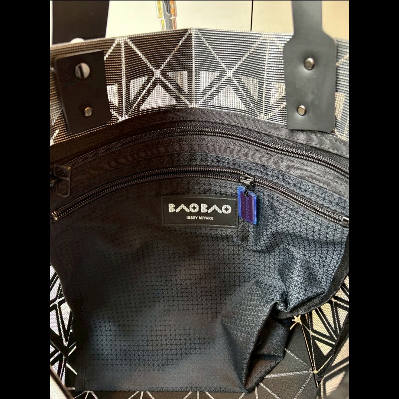 Issey Miyake BAOBAO 灰色網狀托特包 6×6（中格）-14