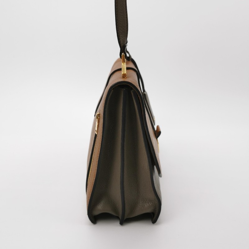 Miu Miu Madras牛皮拼色金屬扣斜挎包單肩包-3