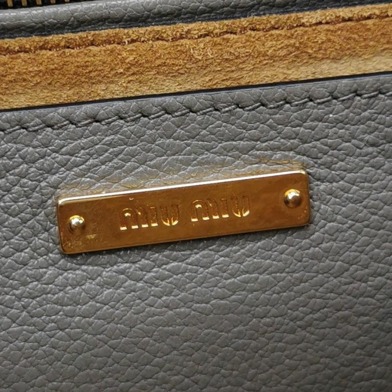 Miu Miu Madras牛皮拼色金屬扣斜挎包單肩包-7