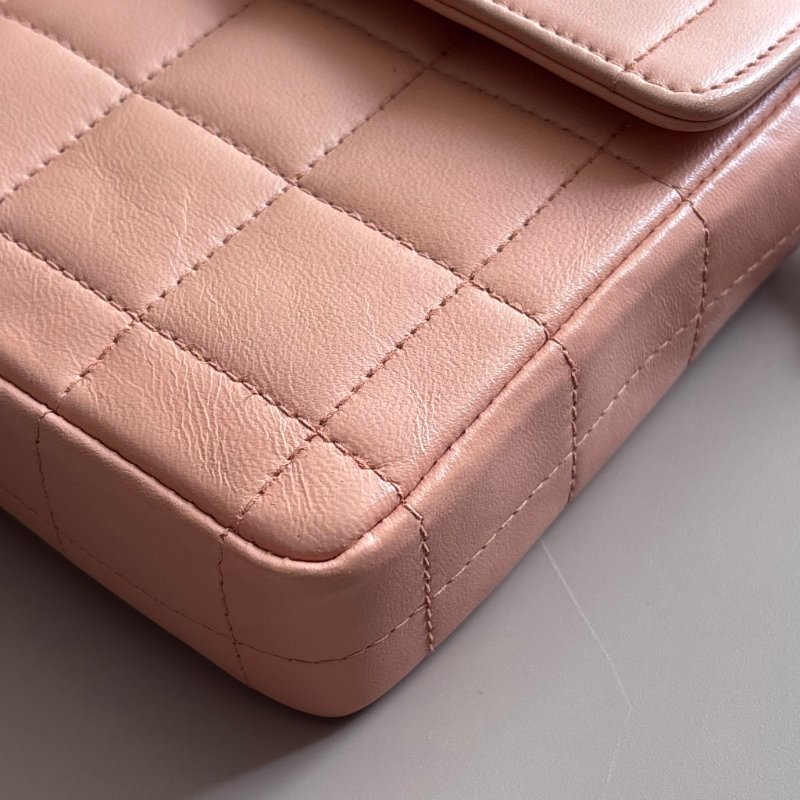 ::CHANEL:: Vintage Chocolate Bar 冰塊格粉膚色腋下鏈包 冰格包 冰塊包-10