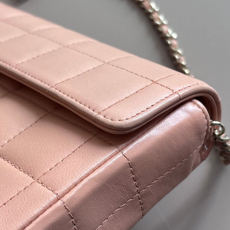 ::CHANEL:: Vintage Chocolate Bar 冰塊格粉膚色腋下鏈包 冰格包 冰塊包-11