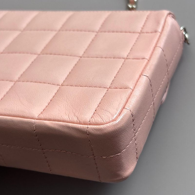 ::CHANEL:: Vintage Chocolate Bar 冰塊格粉膚色腋下鏈包 冰格包 冰塊包-14