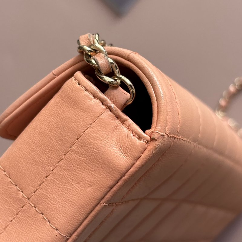 ::CHANEL:: Vintage Chocolate Bar 冰塊格粉膚色腋下鏈包 冰格包 冰塊包-17