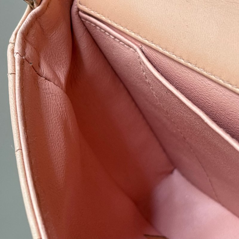 ::CHANEL:: Vintage Chocolate Bar 冰塊格粉膚色腋下鏈包 冰格包 冰塊包-30