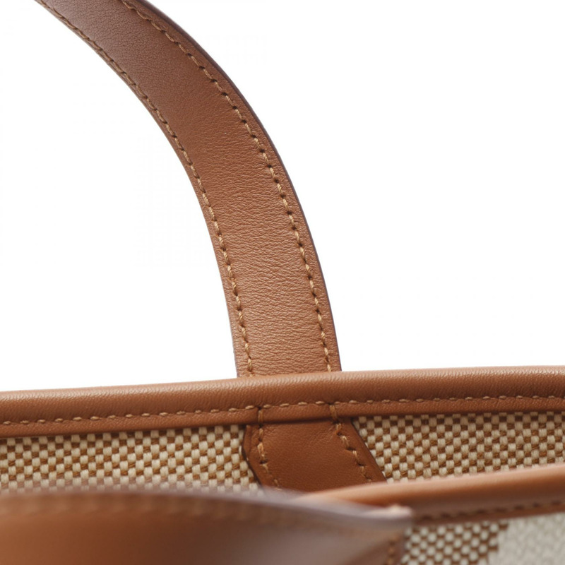 愛馬仕 H en Biais PM 手提包 Z Swift 皮革盥洗包 H 棕色 Ecru 二手女士-7