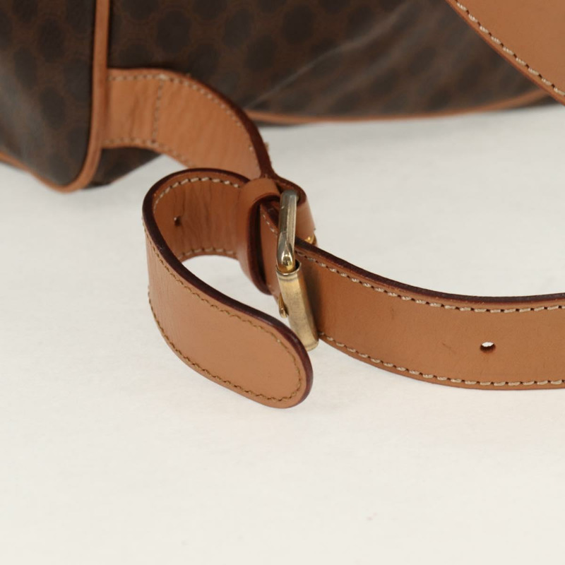 【日本直送】CELINE Macadam帆布雙肩包 PVC皮革 棕色 金色 Auth am9264-8