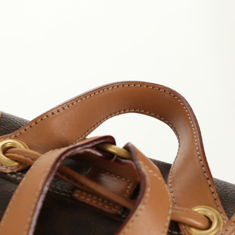 【日本直送】CELINE Macadam帆布雙肩包 PVC皮革 棕色 金色 Auth am9264-13