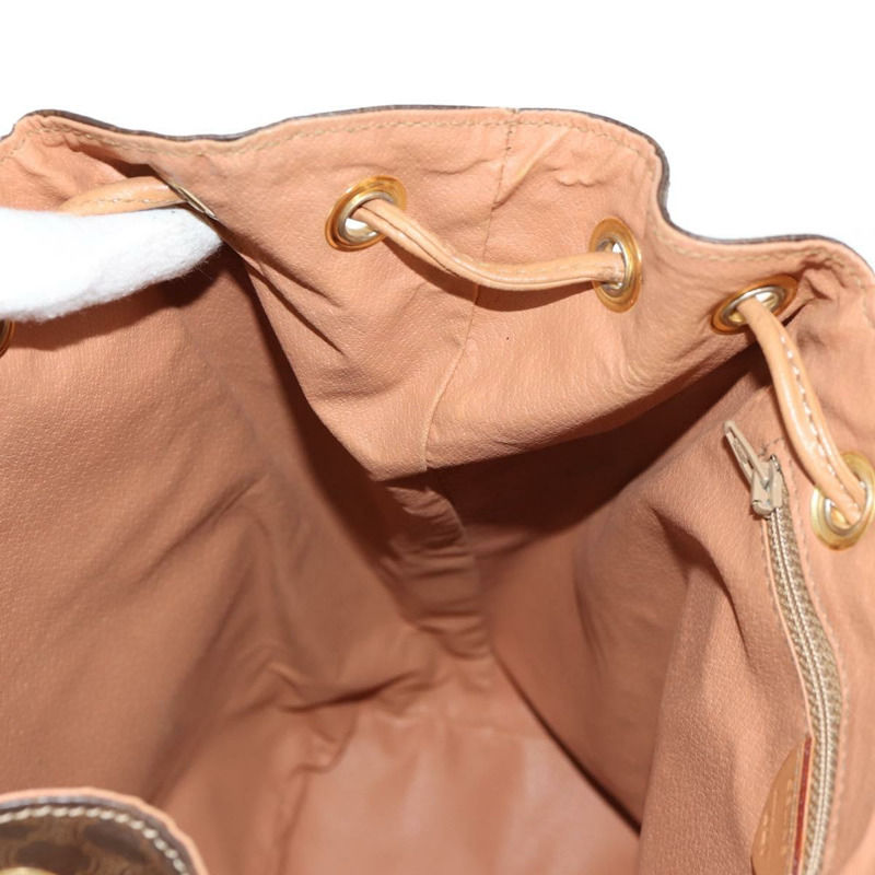 【日本直送】CELINE Macadam帆布雙肩包 PVC皮革 棕色 金色 Auth am9264-23