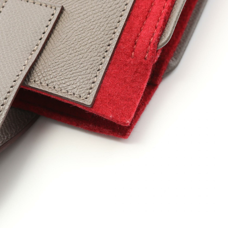 愛馬仕 Petit H 手提包，Epsom 皮革，毛氈材質，棕色、紅色、灰褐色，二手女款-6