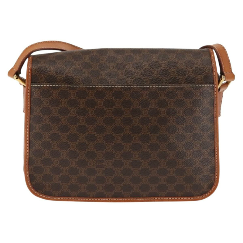 【日本直送】CELINE Macadam帆布圓形肩背包 PVC皮革 棕色 金色 正品 147158-1