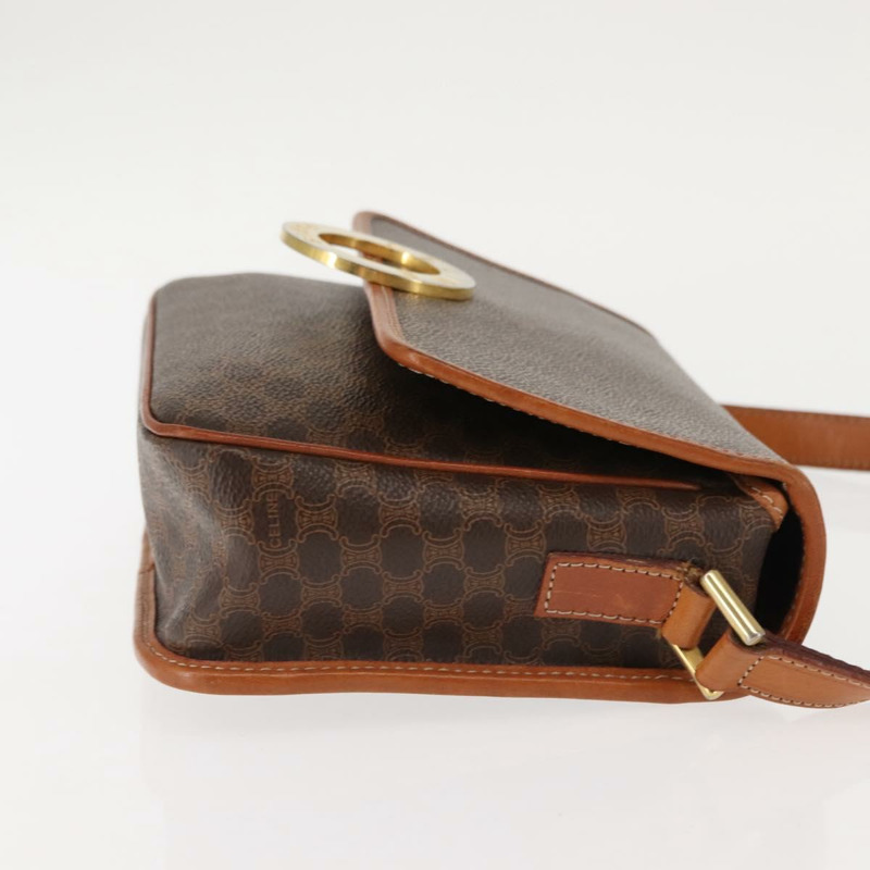 【日本直送】CELINE Macadam帆布圓形肩背包 PVC皮革 棕色 金色 正品 147158-2