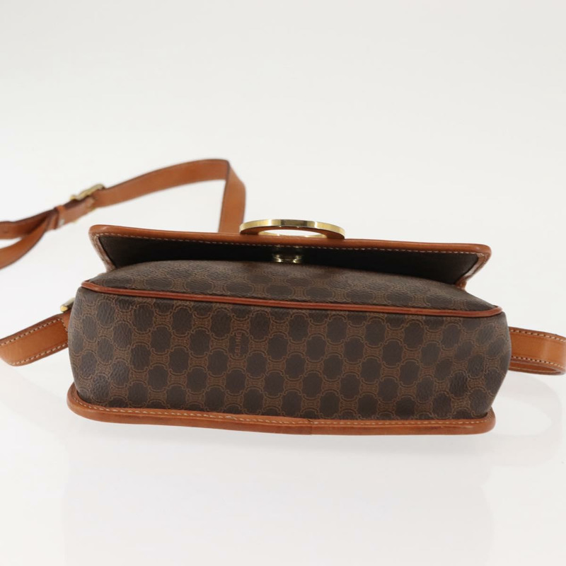 【日本直送】CELINE Macadam帆布圓形肩背包 PVC皮革 棕色 金色 正品 147158-4