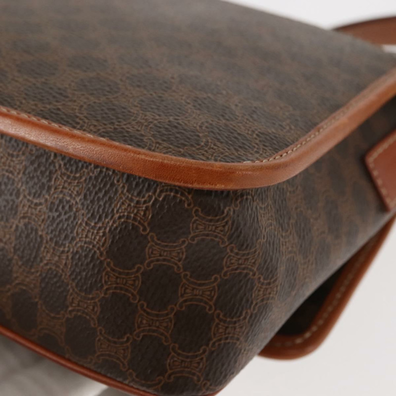 【日本直送】CELINE Macadam帆布圓形肩背包 PVC皮革 棕色 金色 正品 147158-8