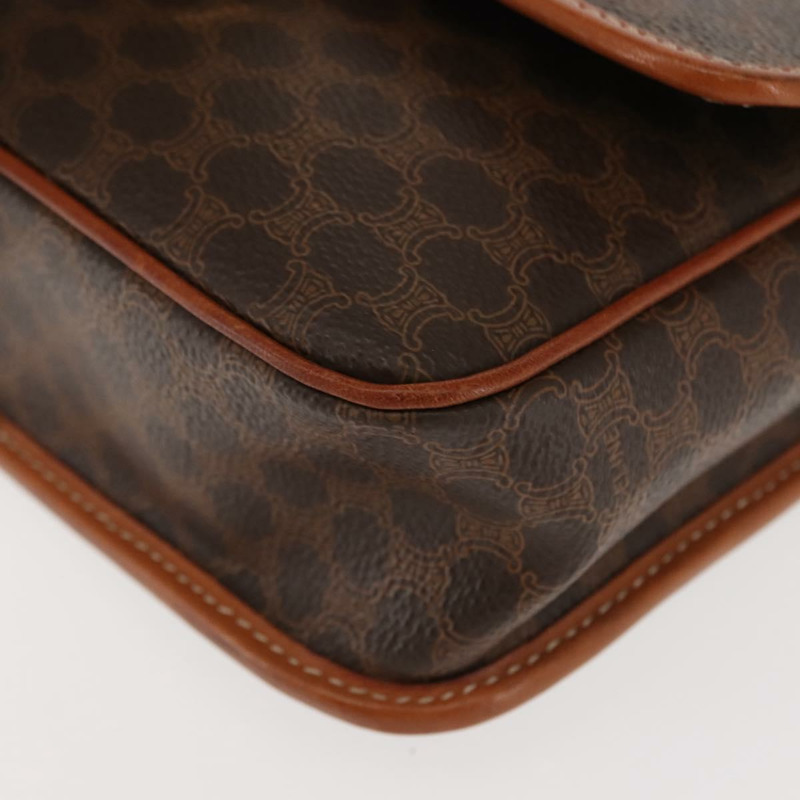 【日本直送】CELINE Macadam帆布圓形肩背包 PVC皮革 棕色 金色 正品 147158-14