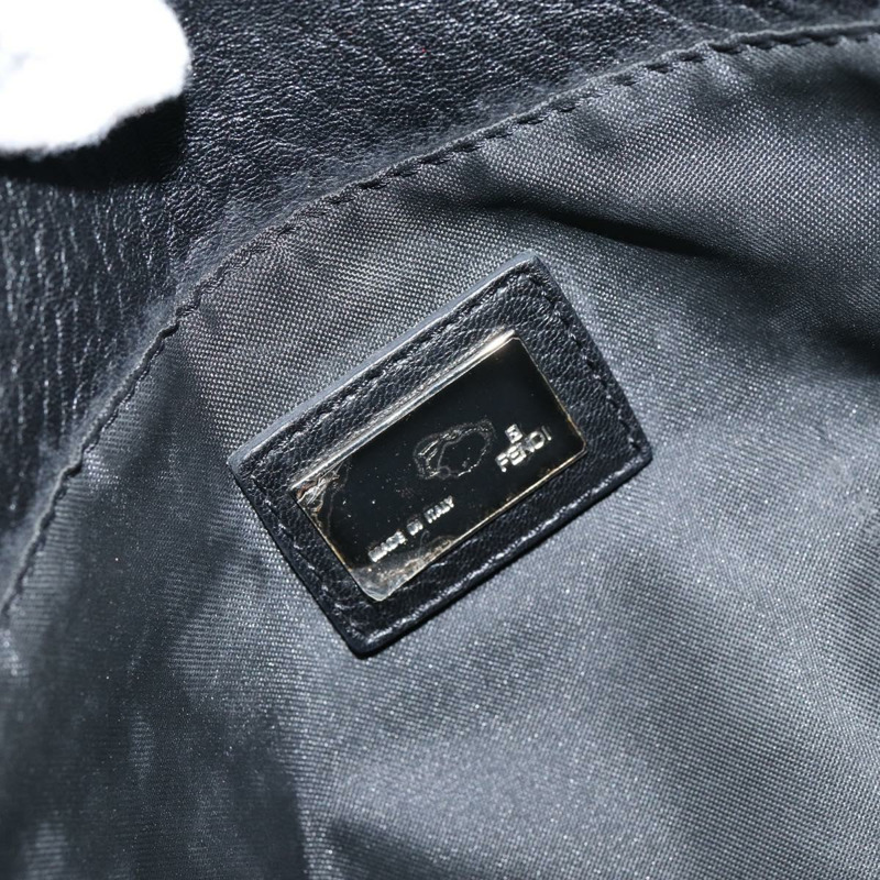【日本直送】FENDI 手提包 皮革 黑色 銀色 正品 147641-9