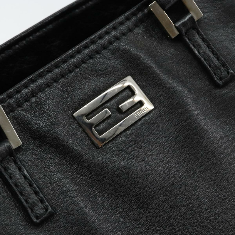 【日本直送】FENDI 手提包 皮革 黑色 銀色 正品 147641-16