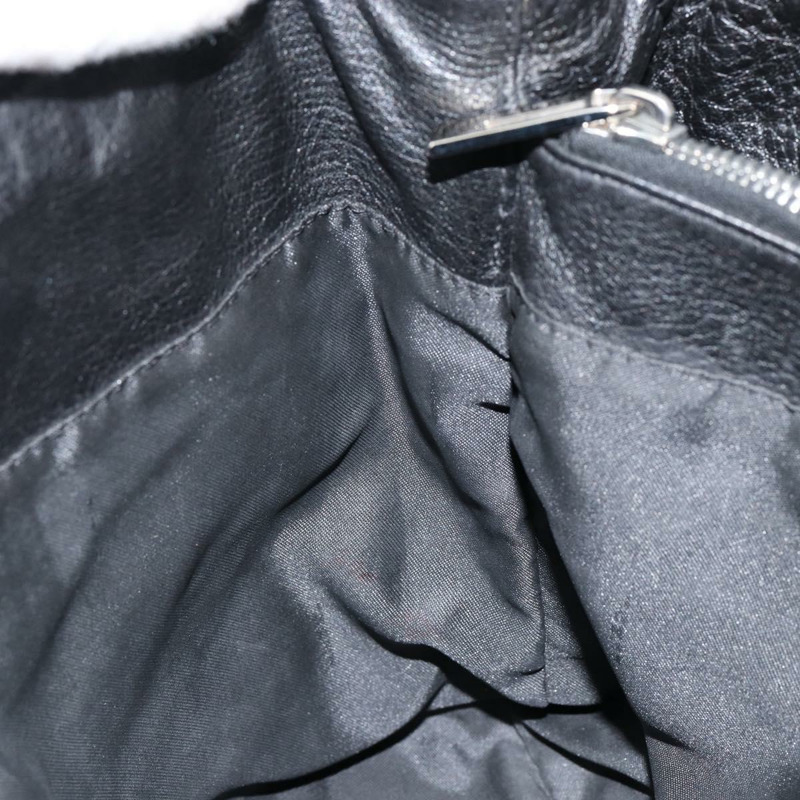 【日本直送】FENDI 手提包 皮革 黑色 銀色 正品 147641-18