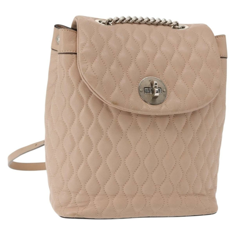 【日本直送】BALLY 皮革雙肩包 粉紅色 銀色 正品 148244-0