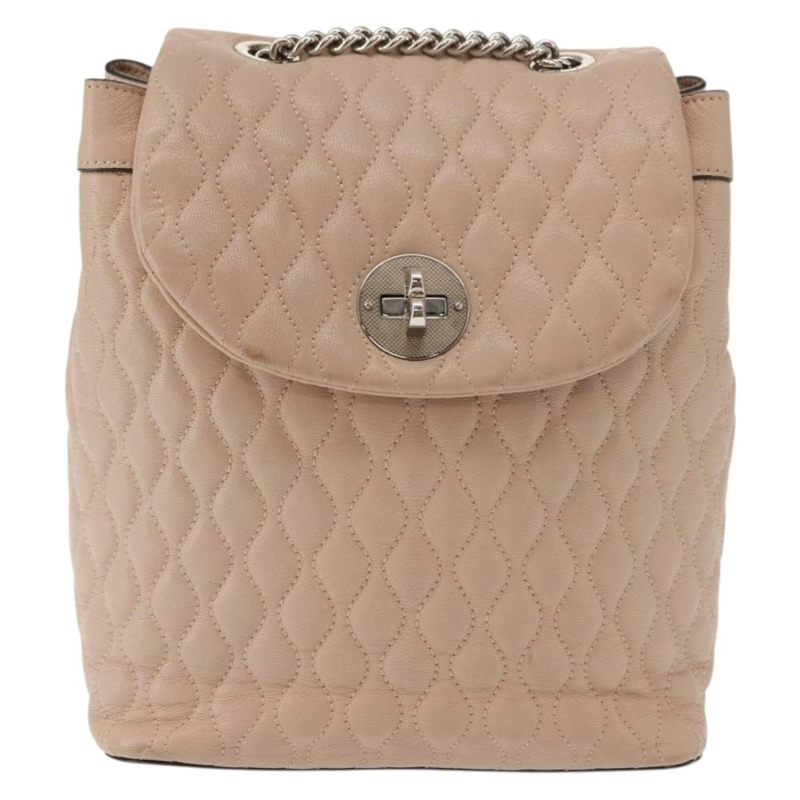 【日本直送】BALLY 皮革雙肩包 粉紅色 銀色 正品 148244-12