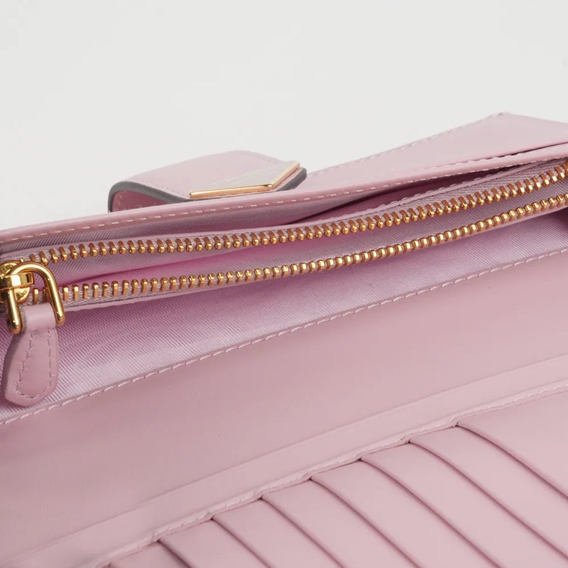 琺瑯三角Logo 撞色二折釦式長夾(石板灰/雪花石膏粉)-5