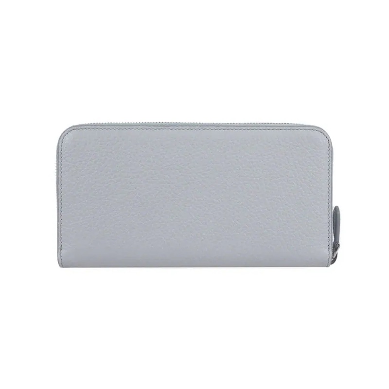 縫線三角Logo ㄇ形拉鍊長夾(矢車菊藍)-2