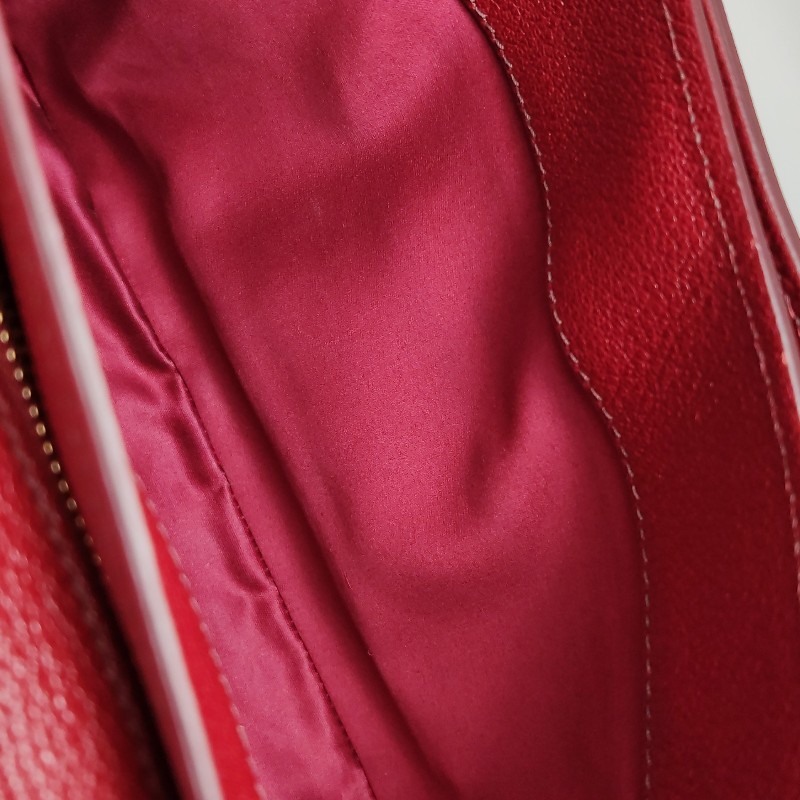 Miu Miu Madras羊皮拼色金屬扣斜挎包單肩包-9