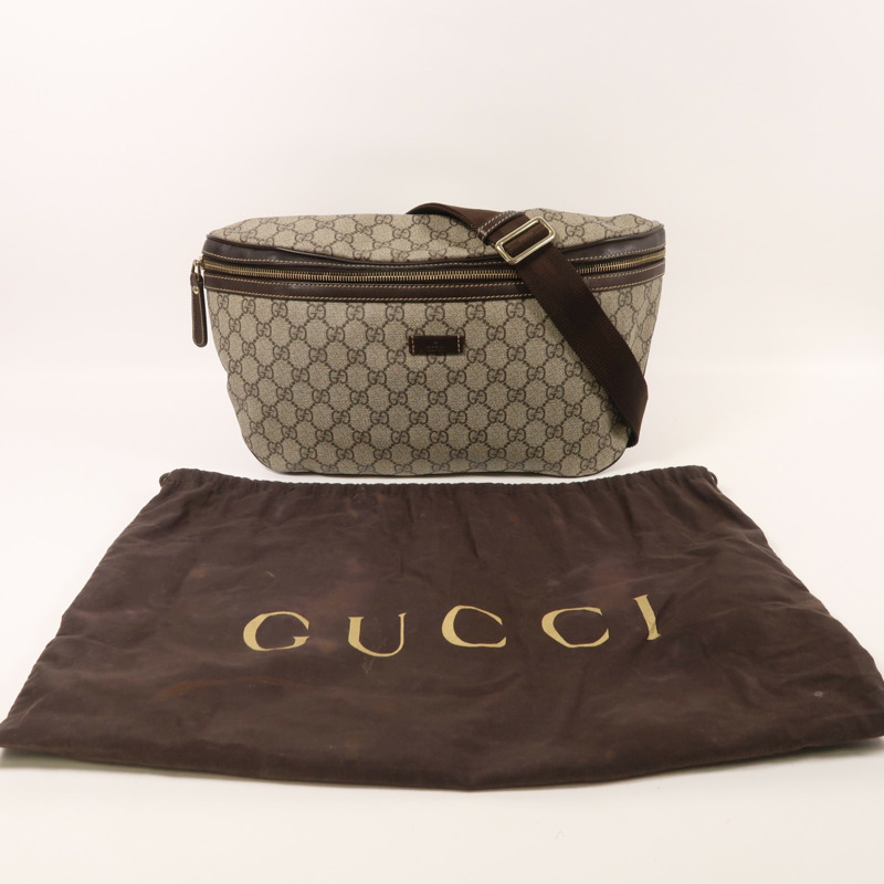 GUCCI 塗層帆布Waist Bag金扣腰包-8