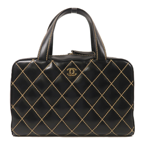 CHANEL 牛皮皮革Vintage Handbag金扣手挽袋