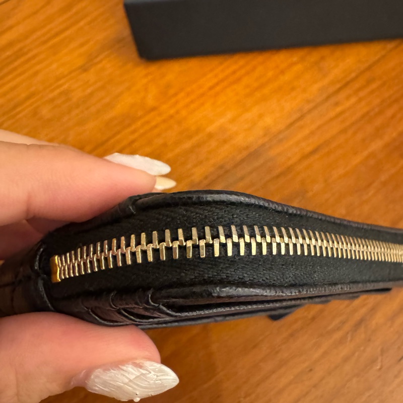 Chanel黑荔枝金雙C吐司零錢包-15