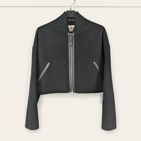 莉亞精品♡Hermes 喀什米爾羊毛落肩短版外套 尺碼36 近新閒置