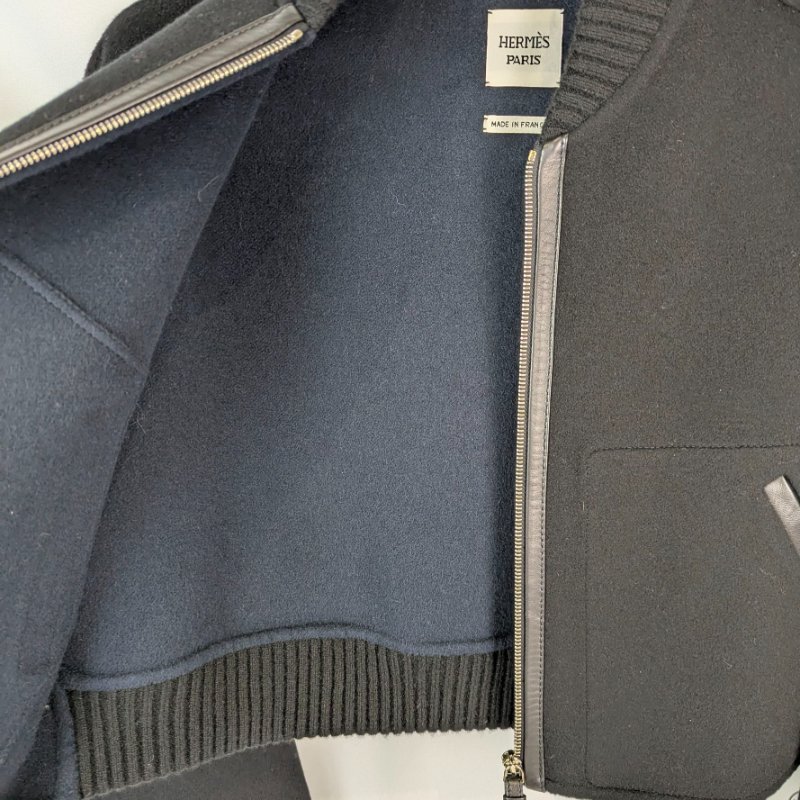 莉亞精品♡Hermes 喀什米爾羊毛落肩短版外套 尺碼36 近新閒置-5