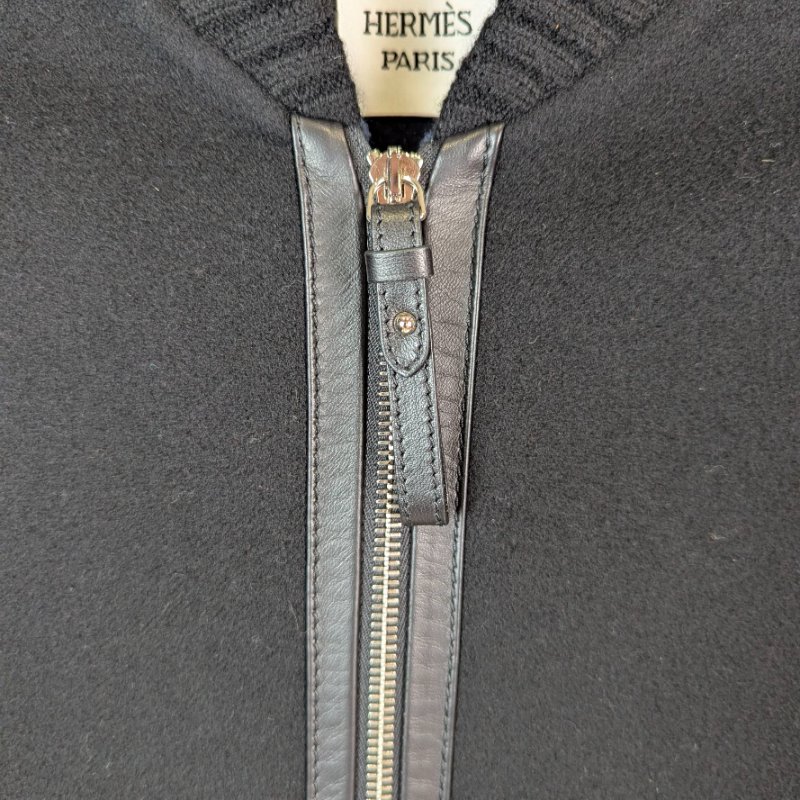 莉亞精品♡Hermes 喀什米爾羊毛落肩短版外套 尺碼36 近新閒置-6